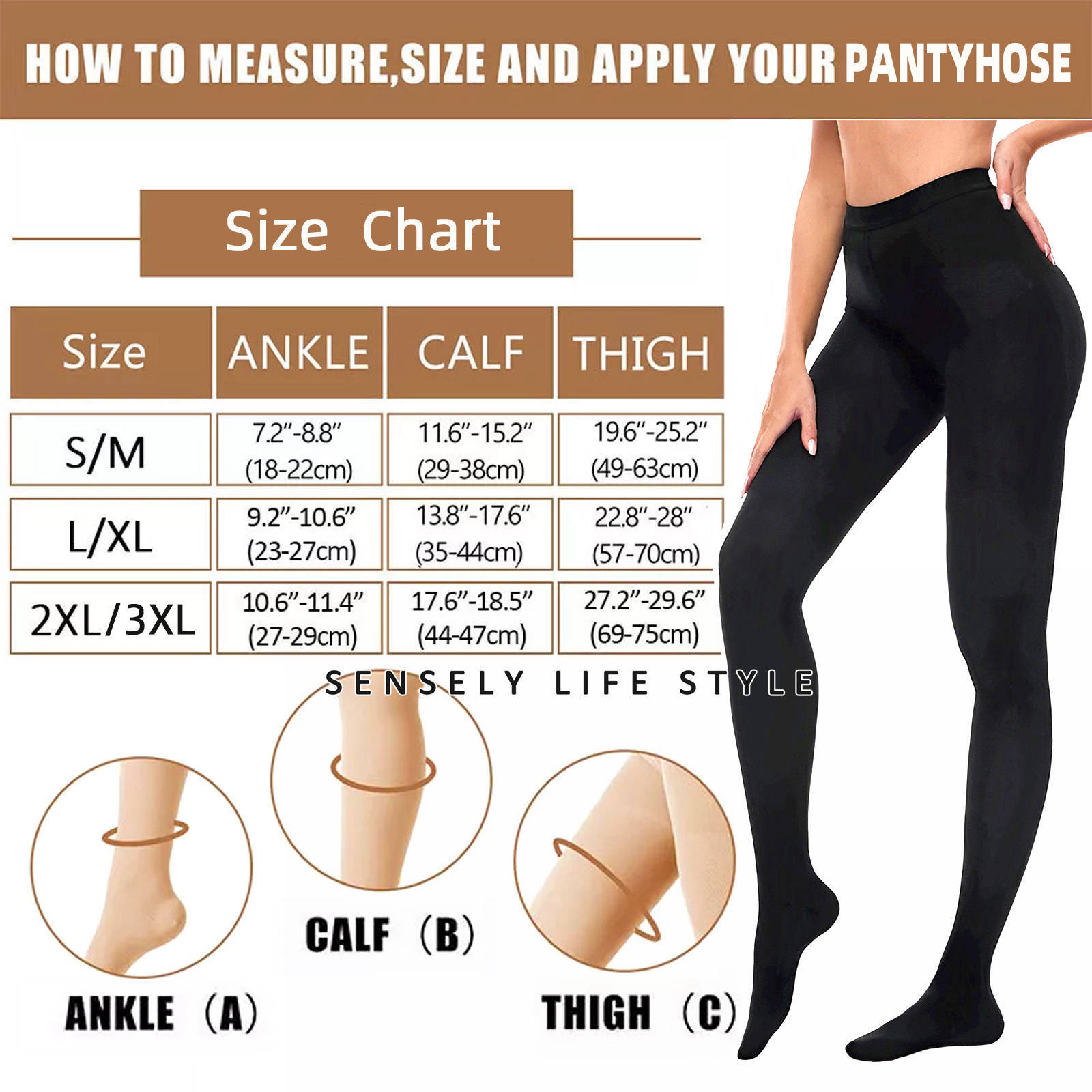 Over Knee Socks Thigh High Long Compression Socks 30 mmHg Opaque Pantyhose -US