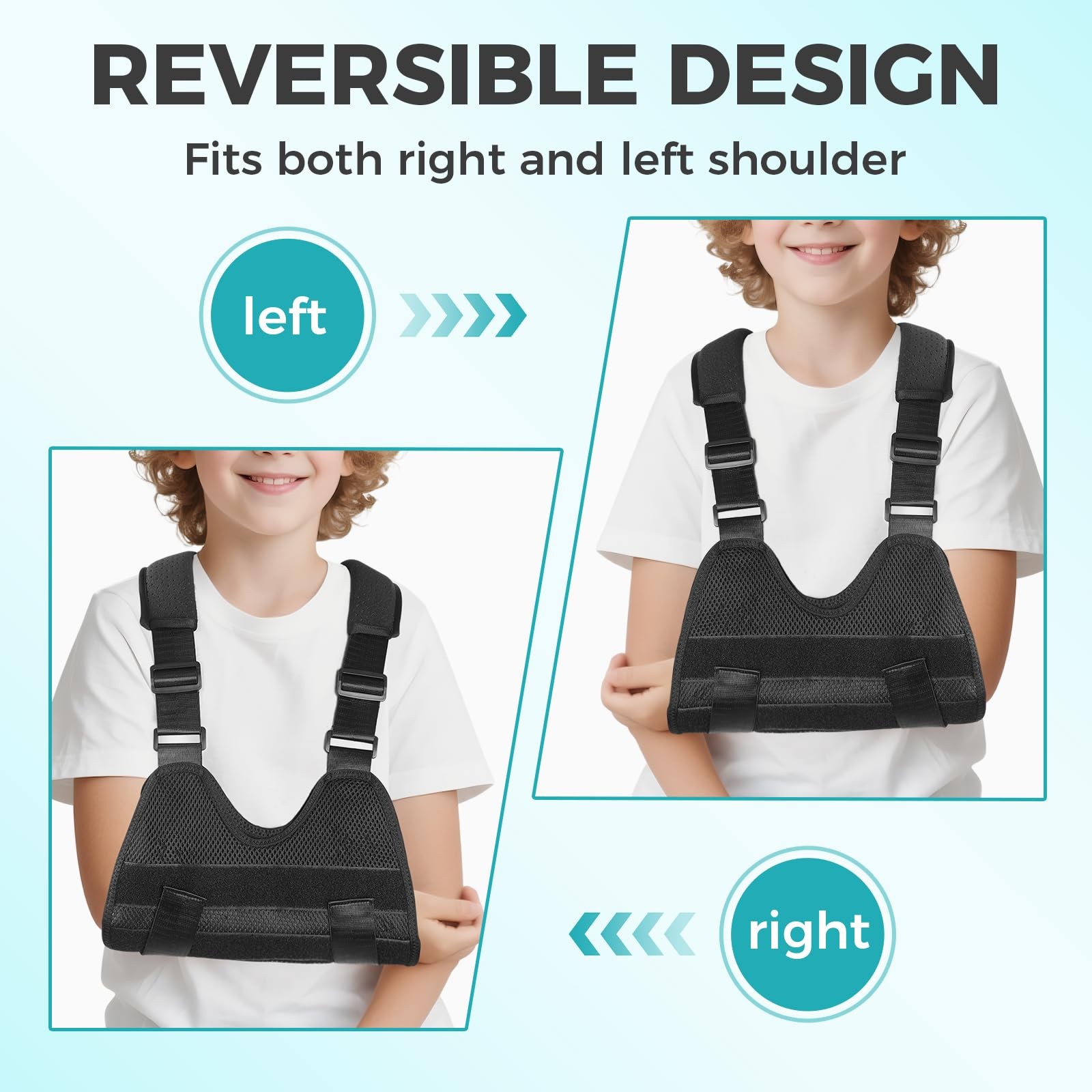 Kids Upper Extremity Sling Breathable Arm Shoulder Immobilizer Black XS