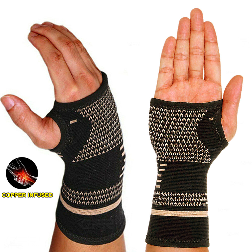Copper Arthritis Compression Gloves Hand Wrist Support Joint Pain Relief Sports