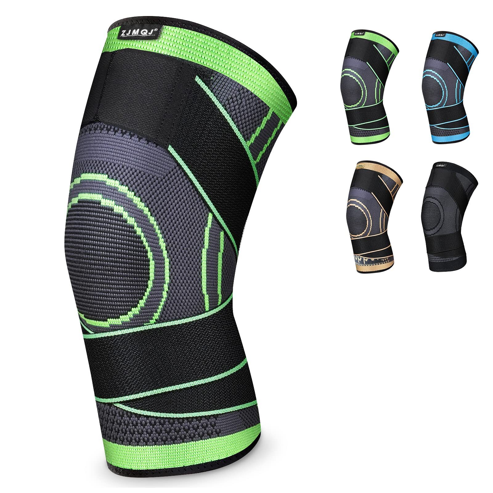 Professional Knee Sleeve Brace – Removable Adjustable Straps (Single,Large)