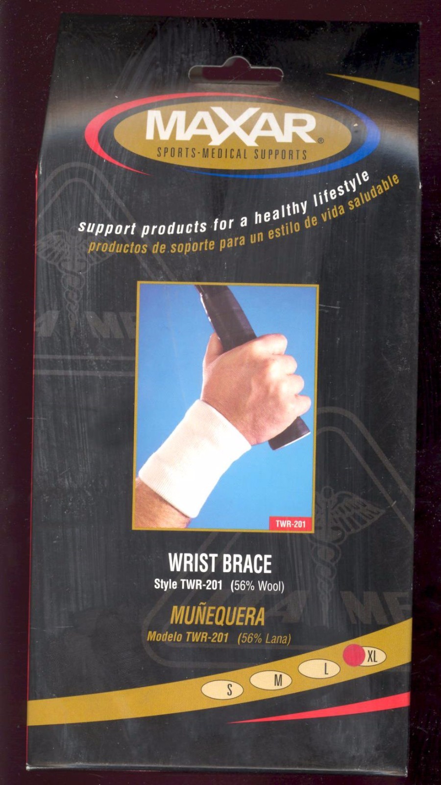 NEW! – MAXAR Elastic Wrist Brace X-LARGE (56% Wool/44% Elastic): TWR-201