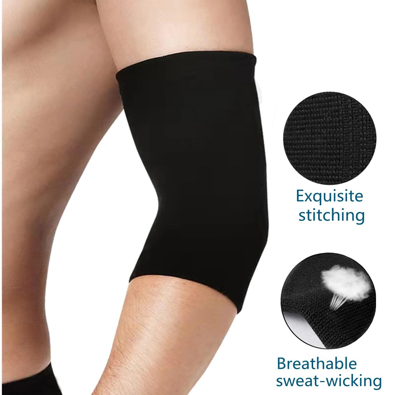 JUSDIQIR Elbow Compression Sleeves, Brace for Men Women, Large, Black