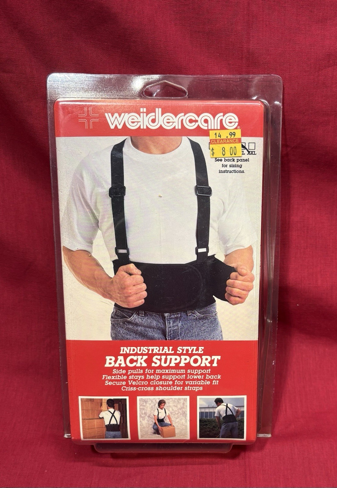 Weider Industrial Style Back Support – Black – Size XL 45-49 Waist