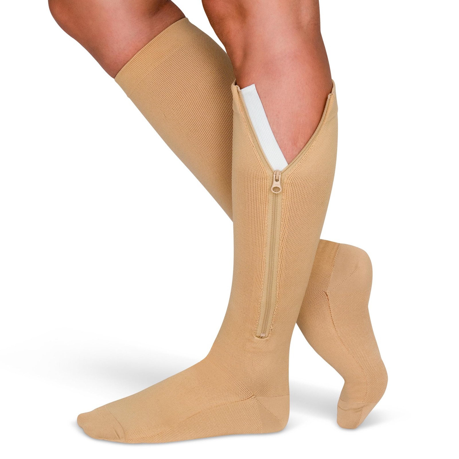 Zipper Compression Socks Men Women 20-30mmHg Closed Toe Graduated Stocking