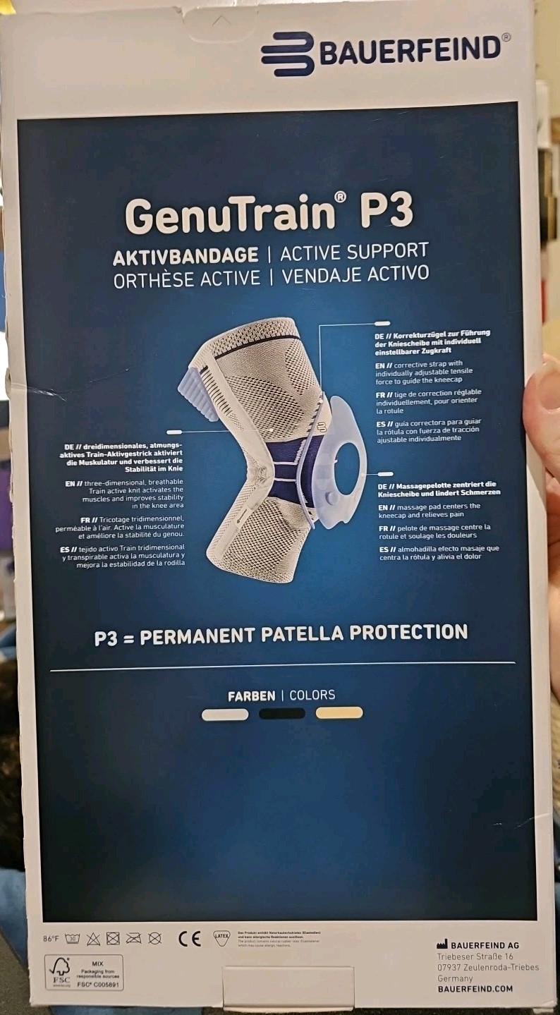 Bauerfeind GenuTrain P3 Knee Support Active For Misalignment of the Kneecap Sz 6