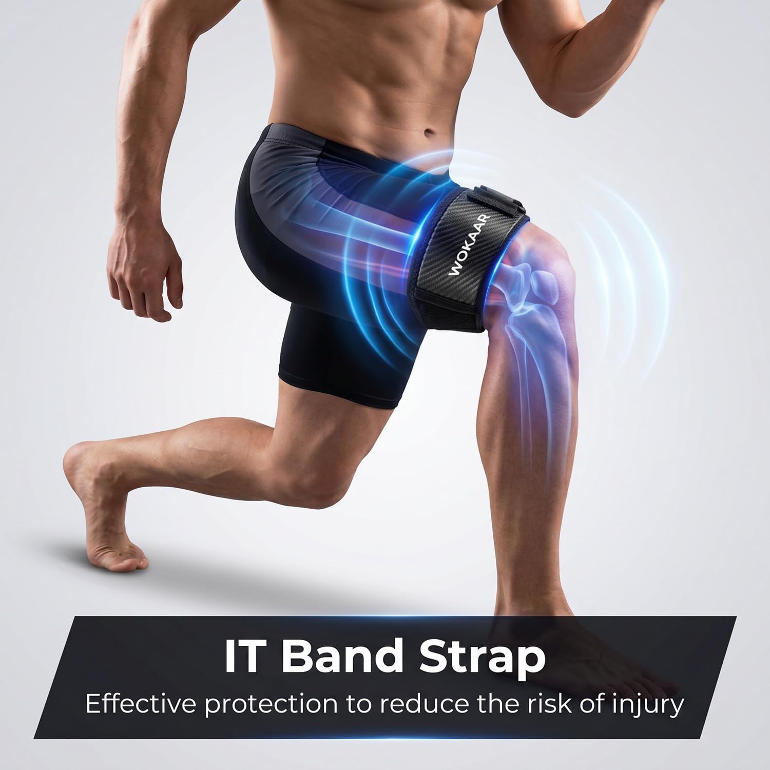 Wokaar IT Band Compression Wrap,High Elastic Lycra Pain Relief Sleeve…