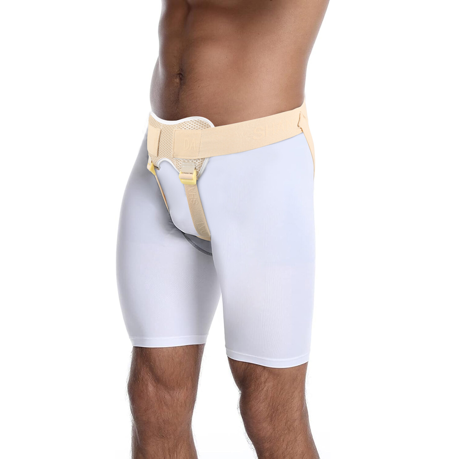 Inguinal Hernia Support Belt Double Adjustable with 4 Removable Compression Pad
