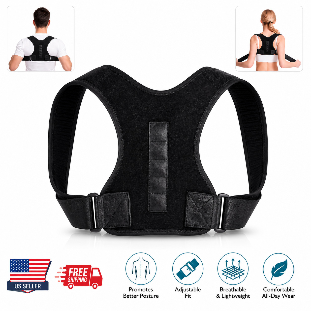 Adjustable Posture Corrector Back Brace Shoulder Support Belt for Men Women