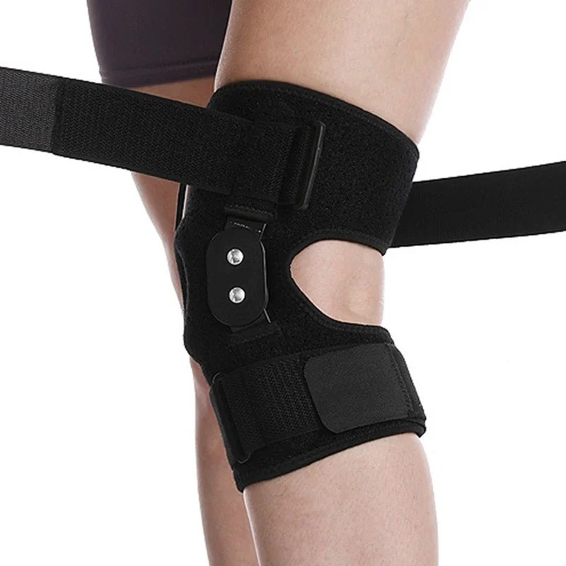 Knee Brace Hinged Support Open Patella Wrap Adjustable Stabilizer Men Women.