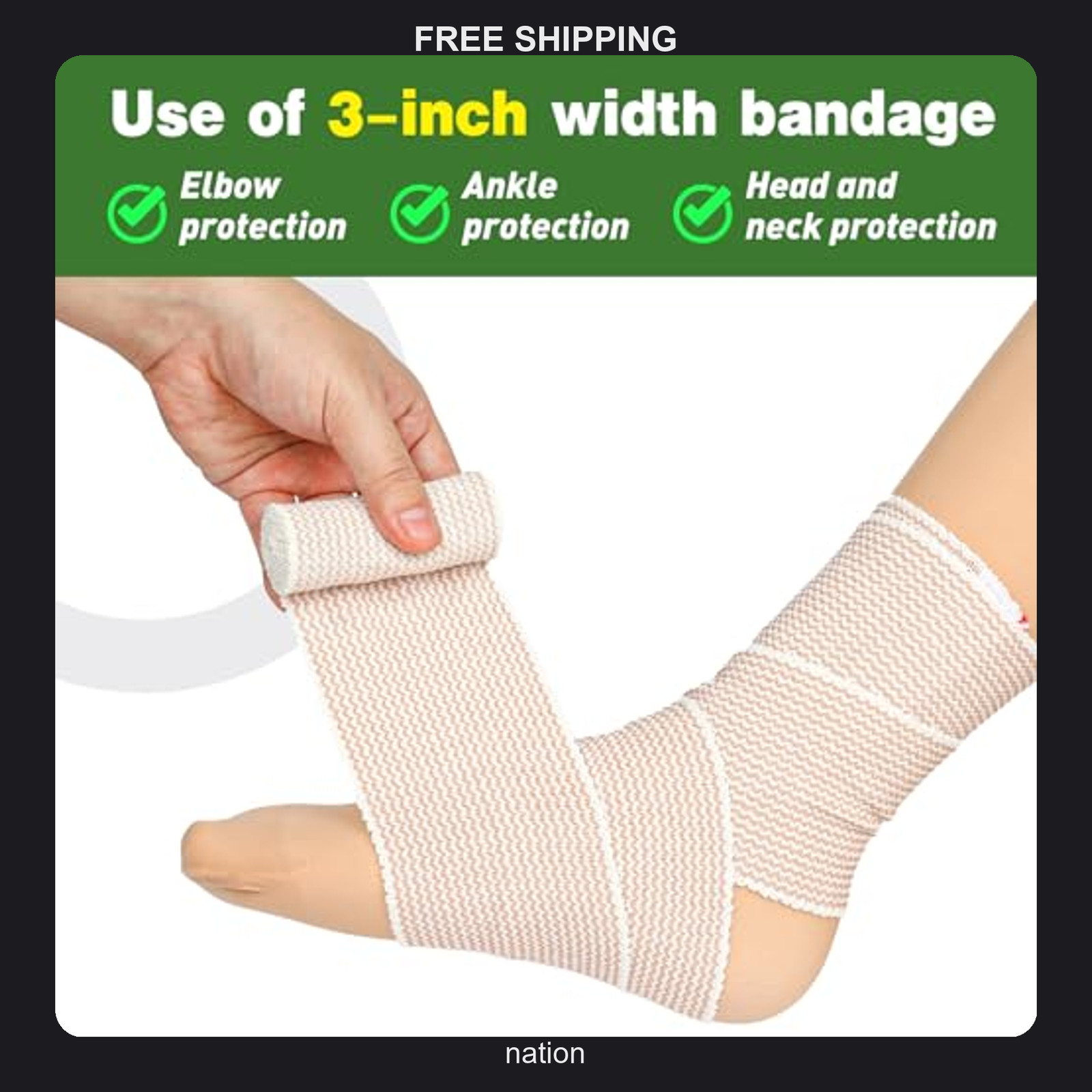 10 Pack Elastic Bandages 3 Inch Support for Legs and Joints
