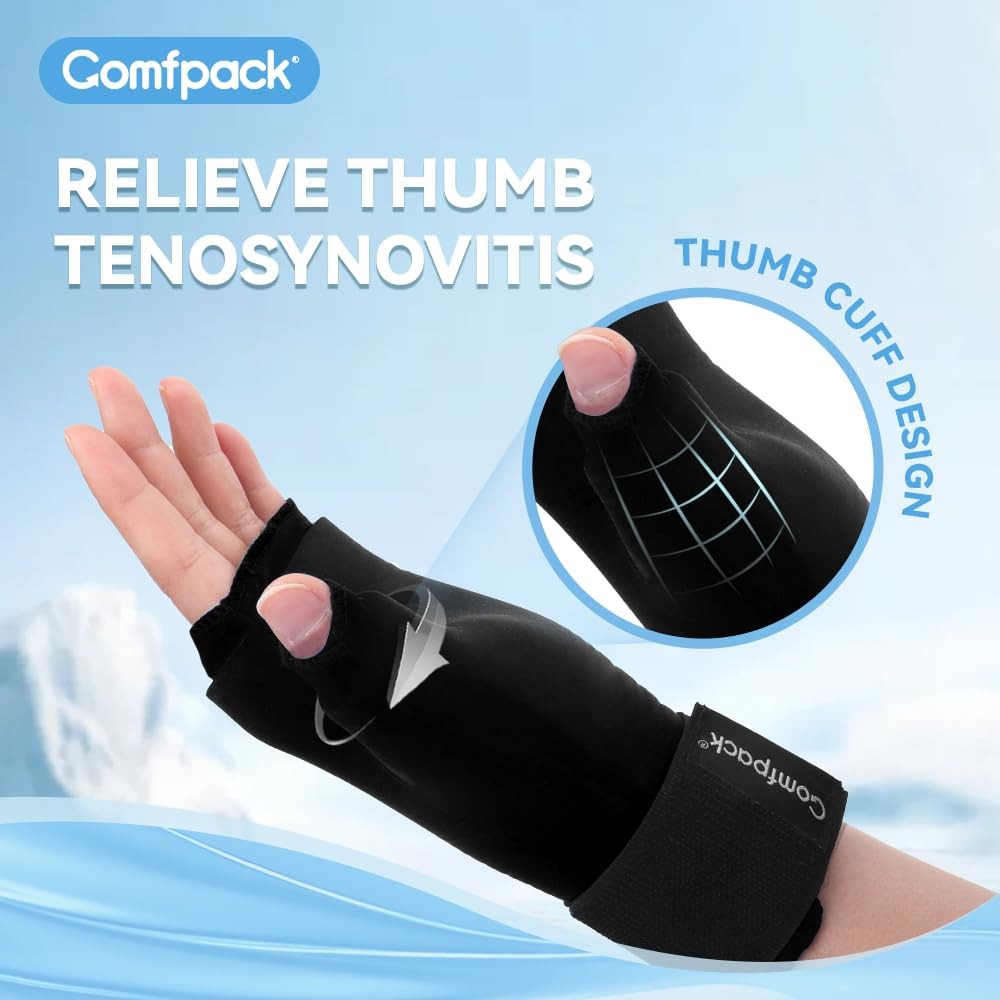 Hand Ice Pack Gloves for Arthritis, 2PCS Wearable Thumb Ice Pack Wrap, Hot Co…