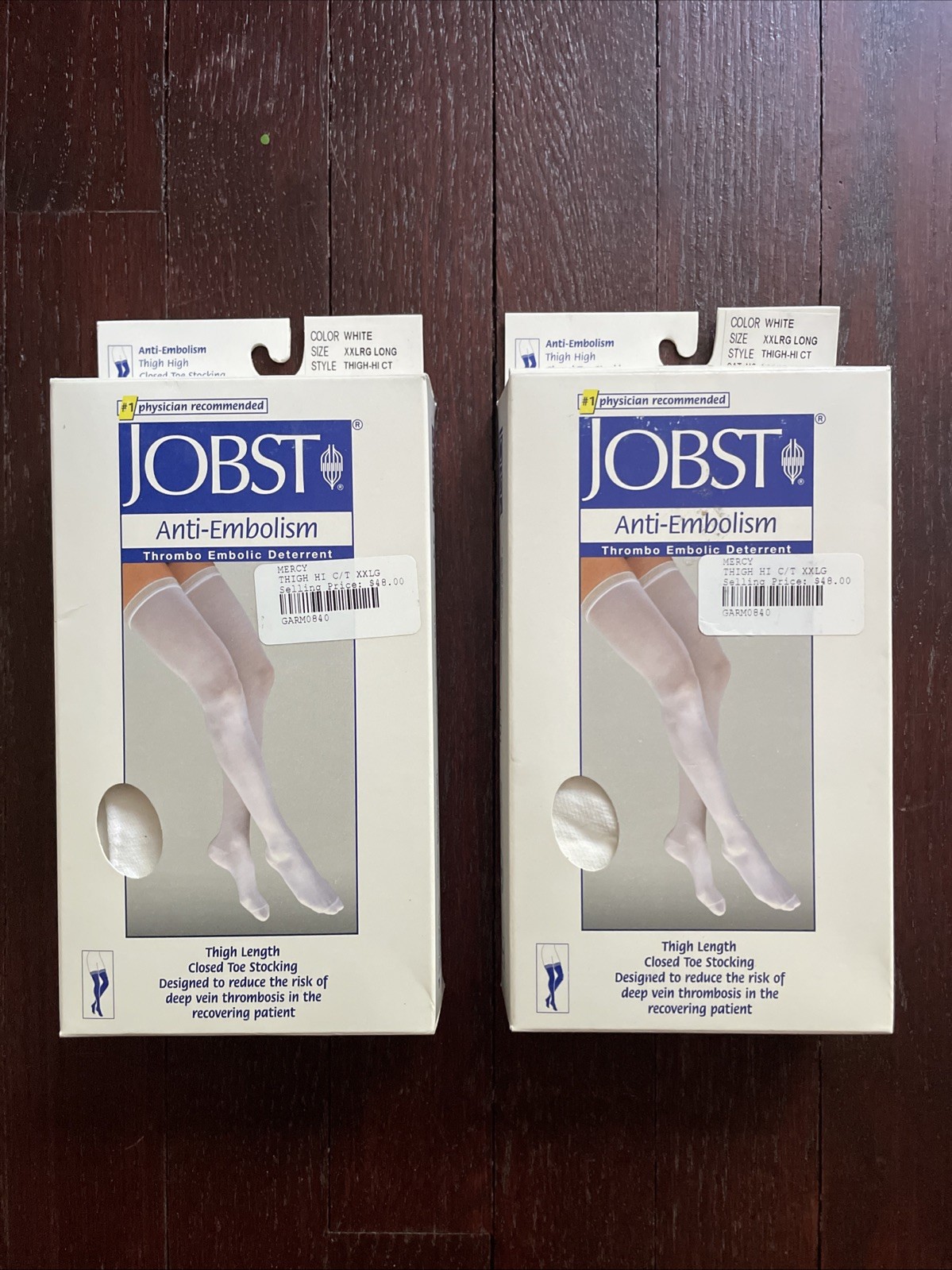 2 PACK – Jobst Compression Anti Embolism Thigh Hi Stocking white 111490 size XXL
