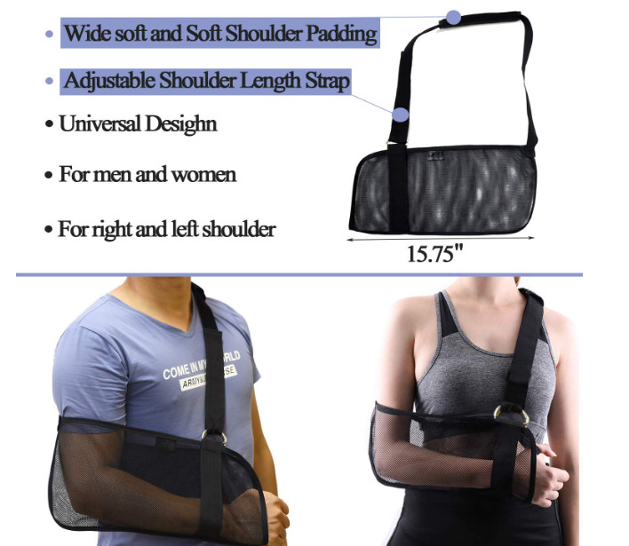 Breathable Mesh Arm Sling for Shower – Adjustable, Slings for Arm Torn Rotator C