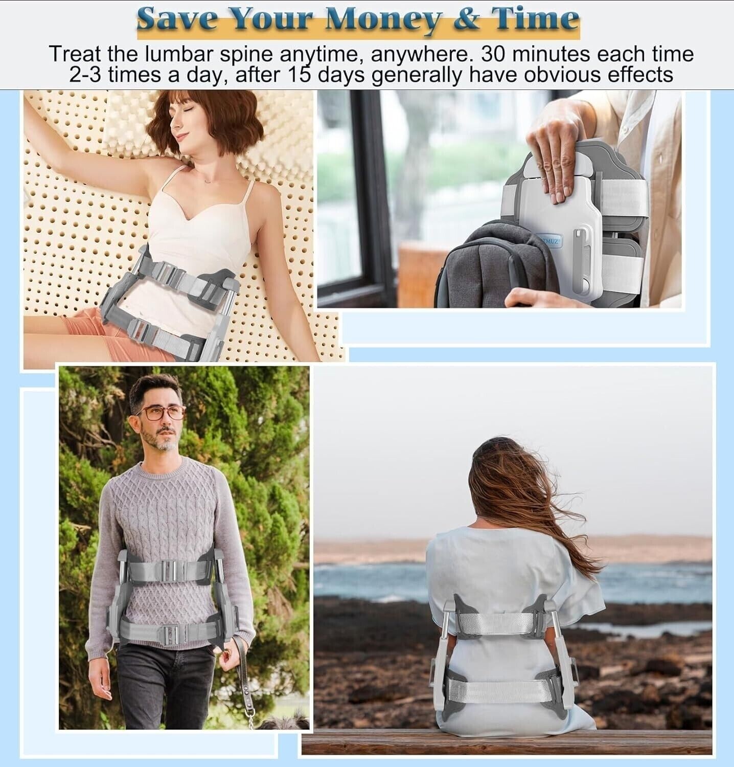 Lumbar Traction Device,Herniated Disc Back Pain Relief Device Back Stretcher
