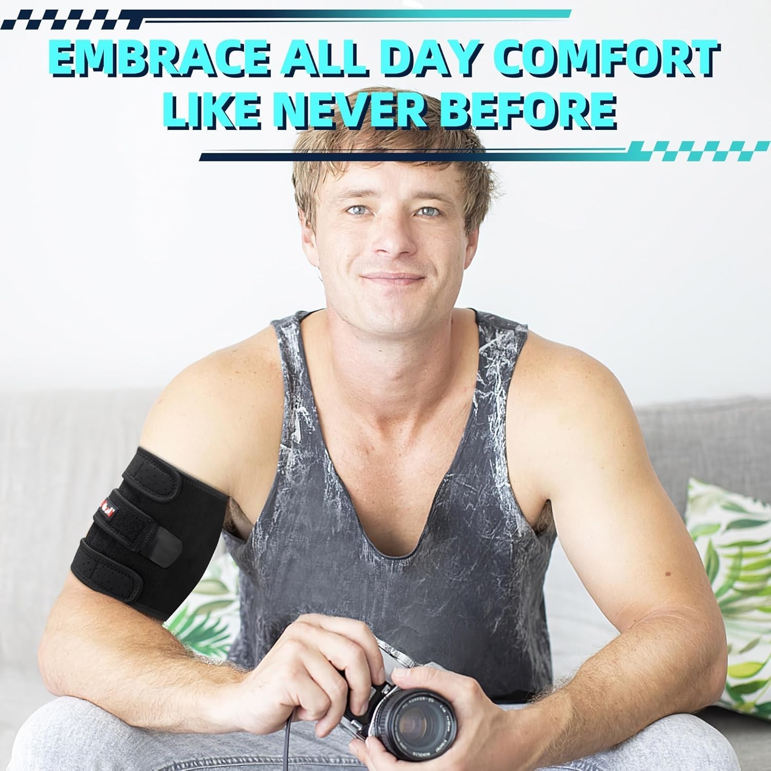 Hiball Triceps & Bicep Brace, Upper Arm Compression Sleeve for Unisex