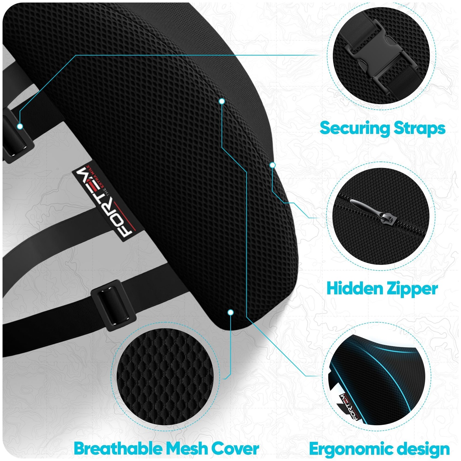 FORTEM Lumbar Support Pillow for Office Chair, Lumbar Support Pillow for Car,…