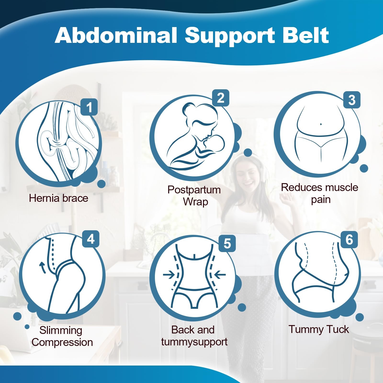 Abdominal Belt for Hernia, Diastasis Recti, Postpartum Wrap, Tummy Tuck, Slim…