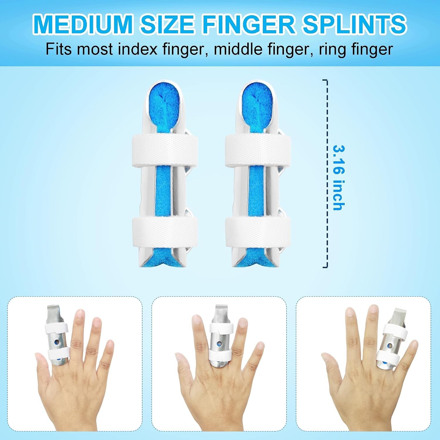 Finger Splint, Adjustable Aluminum Support for Mallet Finger, Finger Fracture…