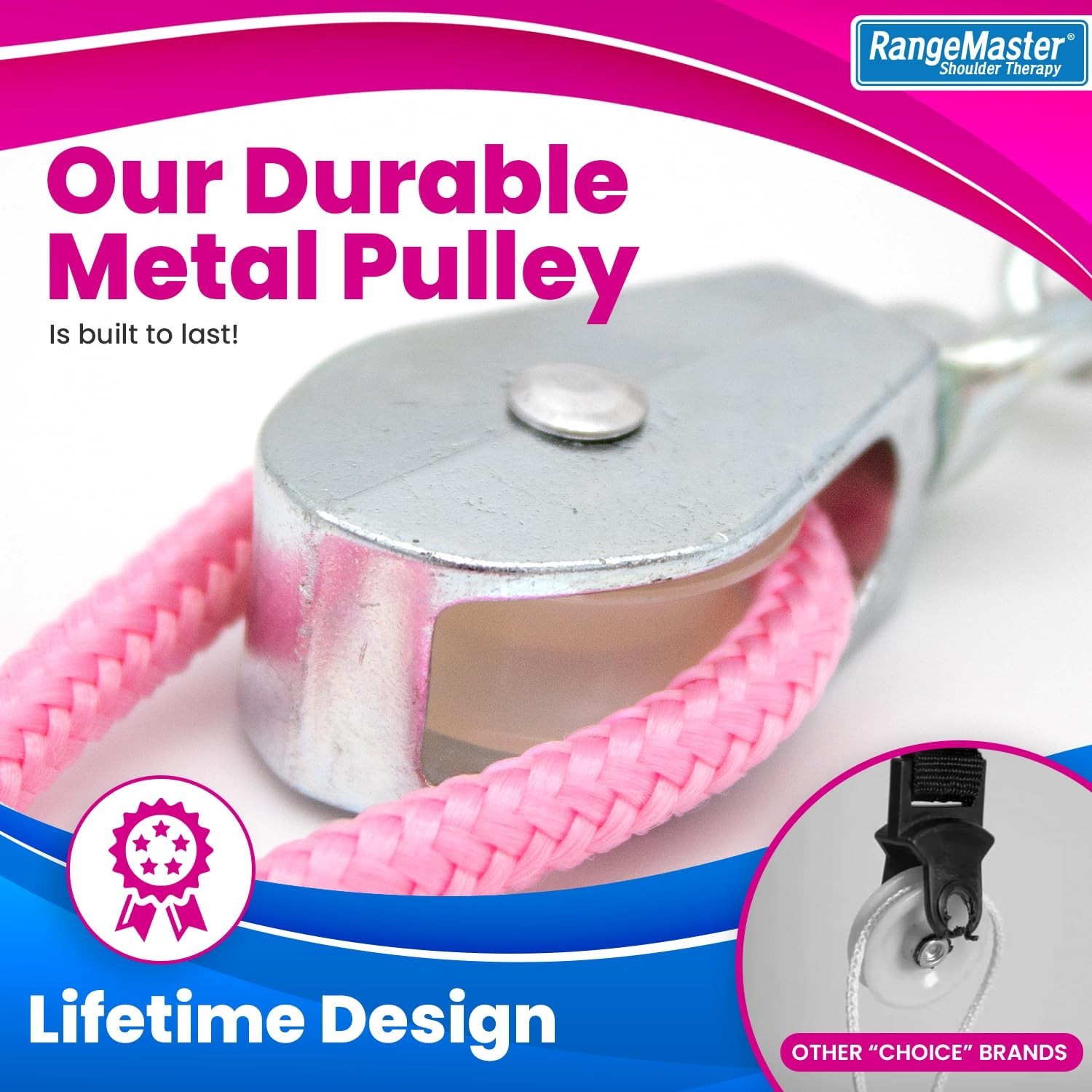Pink Econo Ranger Shoulder Pulley with Metal Bracket – Mobility Aid for Recovery
