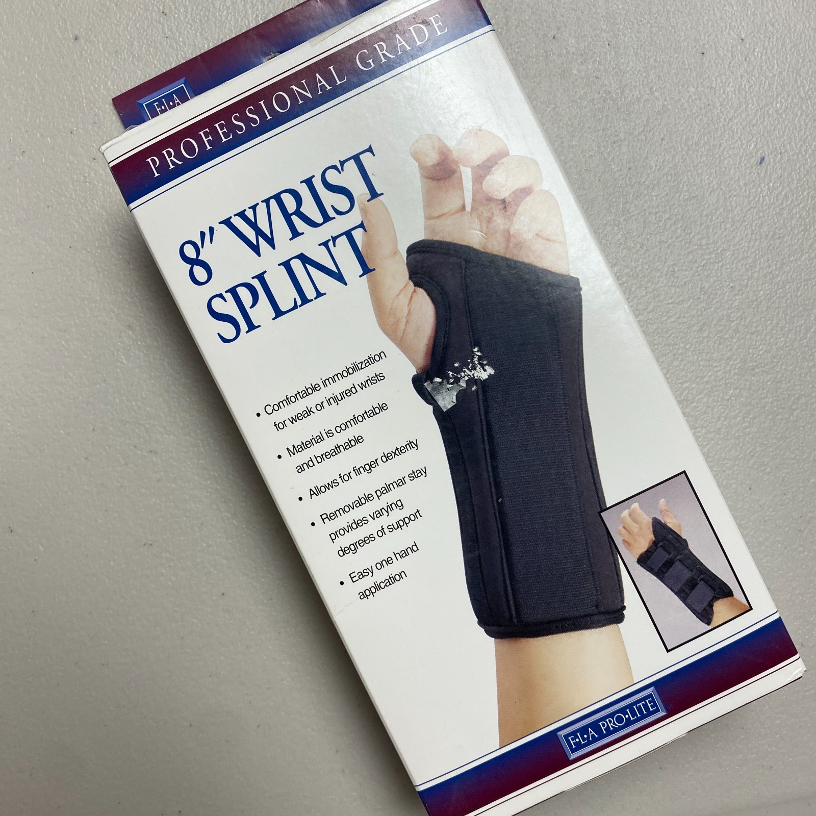 New Fla Pro Lite 8″ Wrist Splint Professional Grade Compression Large Left
