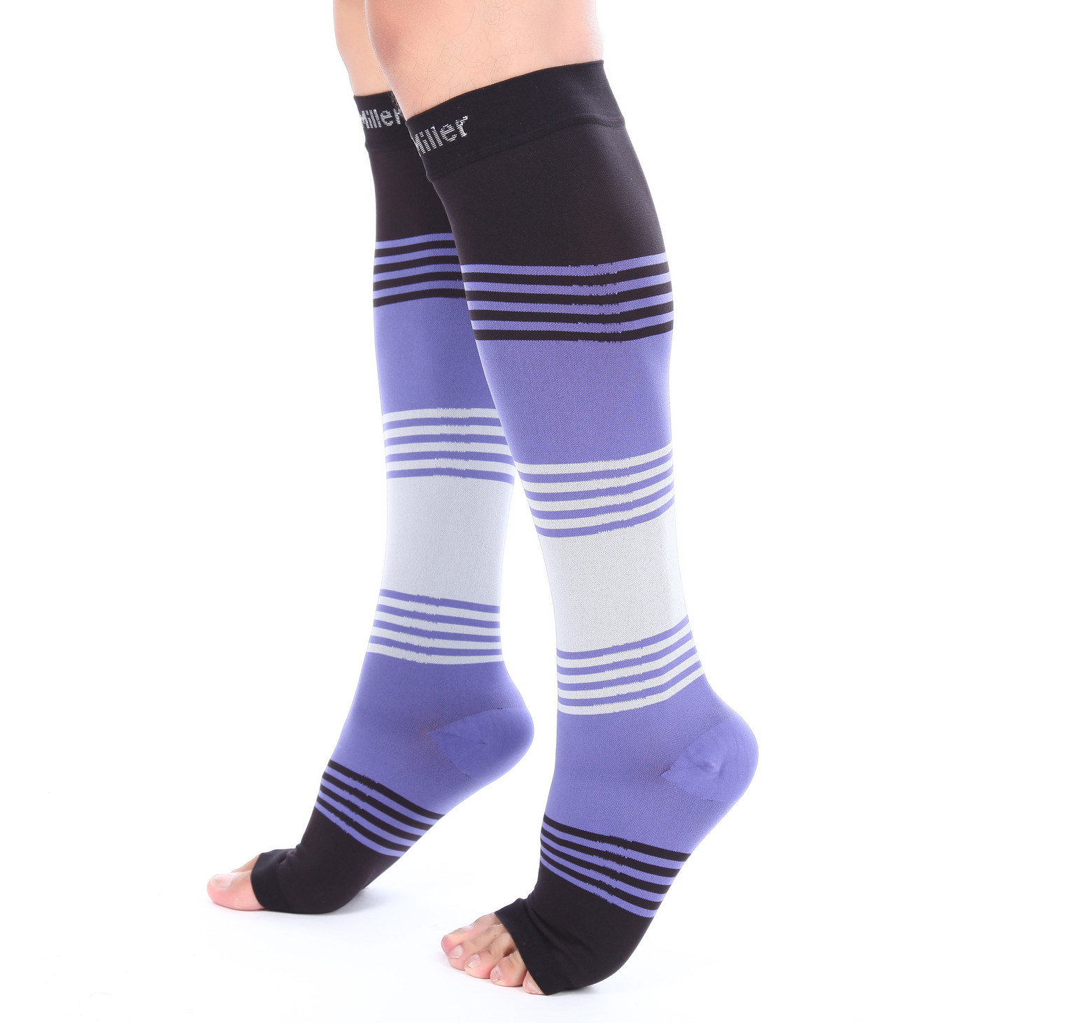 Doc Miller Open Toe Socks Compression Stockings 20-30MMHG Relieve Varicose Pain