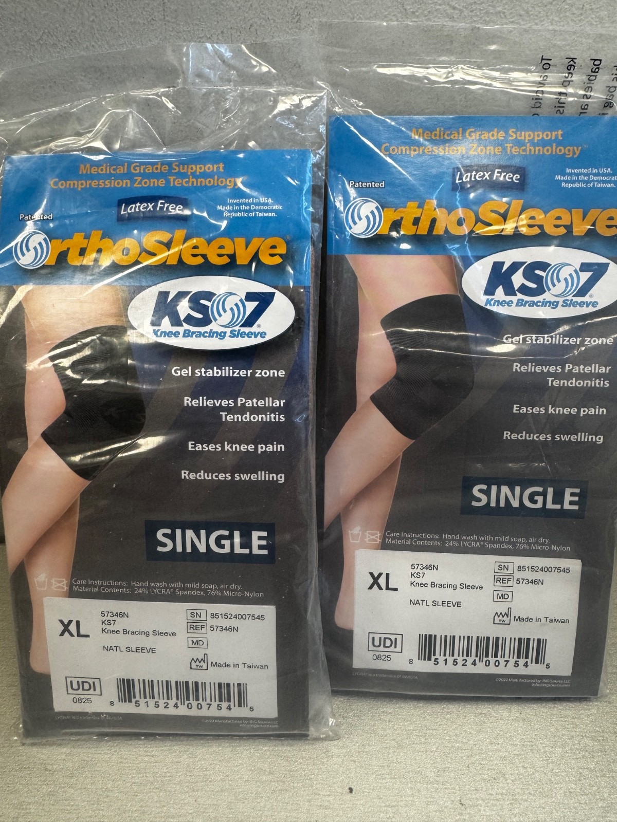 ORTHOSLEEVE SINGLE KNEE BRACING SLEEVE XL NEW BEIGE