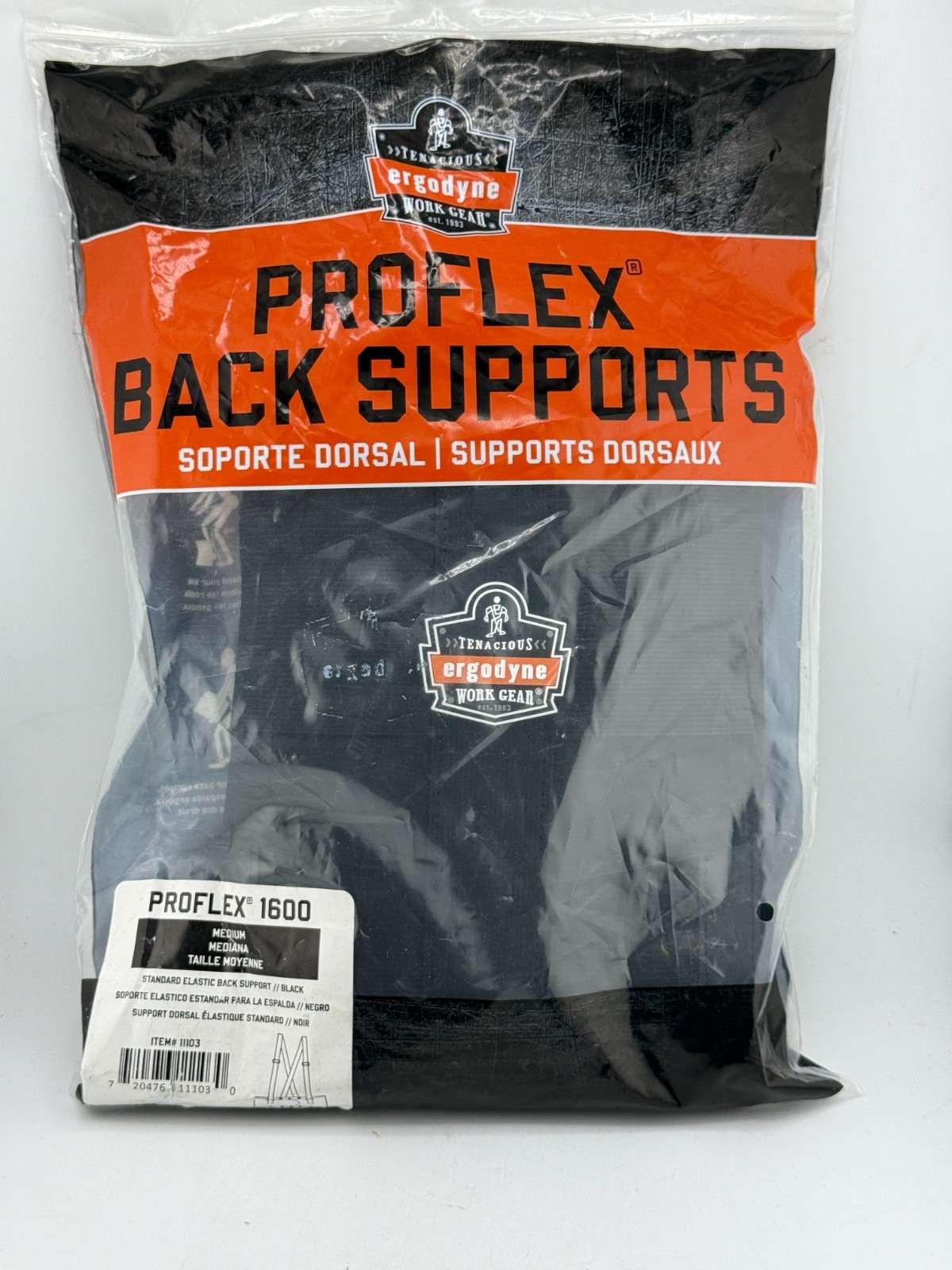 – 11103 ProFlex 1600 Back Support Brace 9″ Extended Support High Cut Front Fo…
