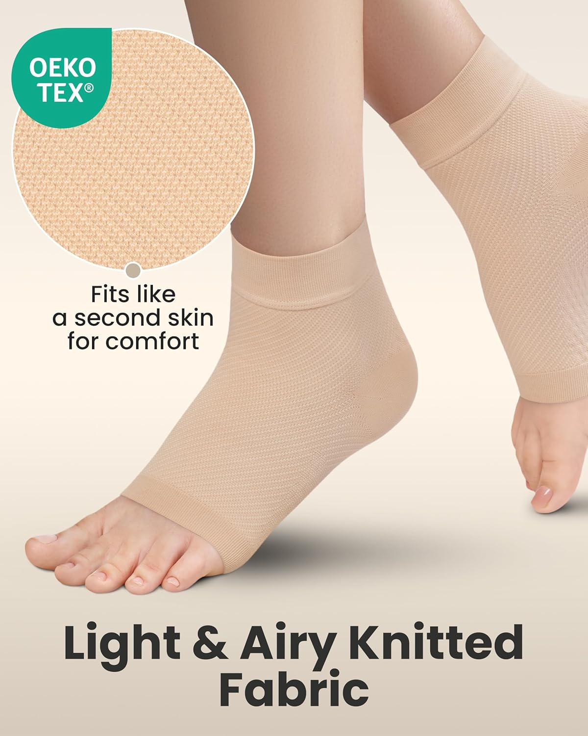 Ankle Compression Sleeve – 1-Pair, Plantar Fasciitis Braces – Open Toe Compressi