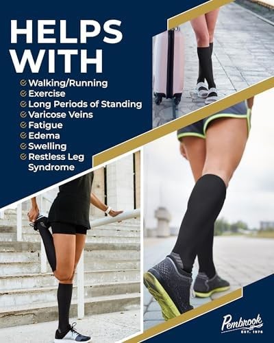 Pembrook 3 Pairs Compression Socks 20-30 mmHg – Compression Socks for Women a…