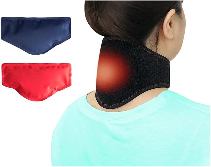 Neck Ice Pack Wrap Pain Relief Neck Brace Hot and Cold Cervical Collar Adjust