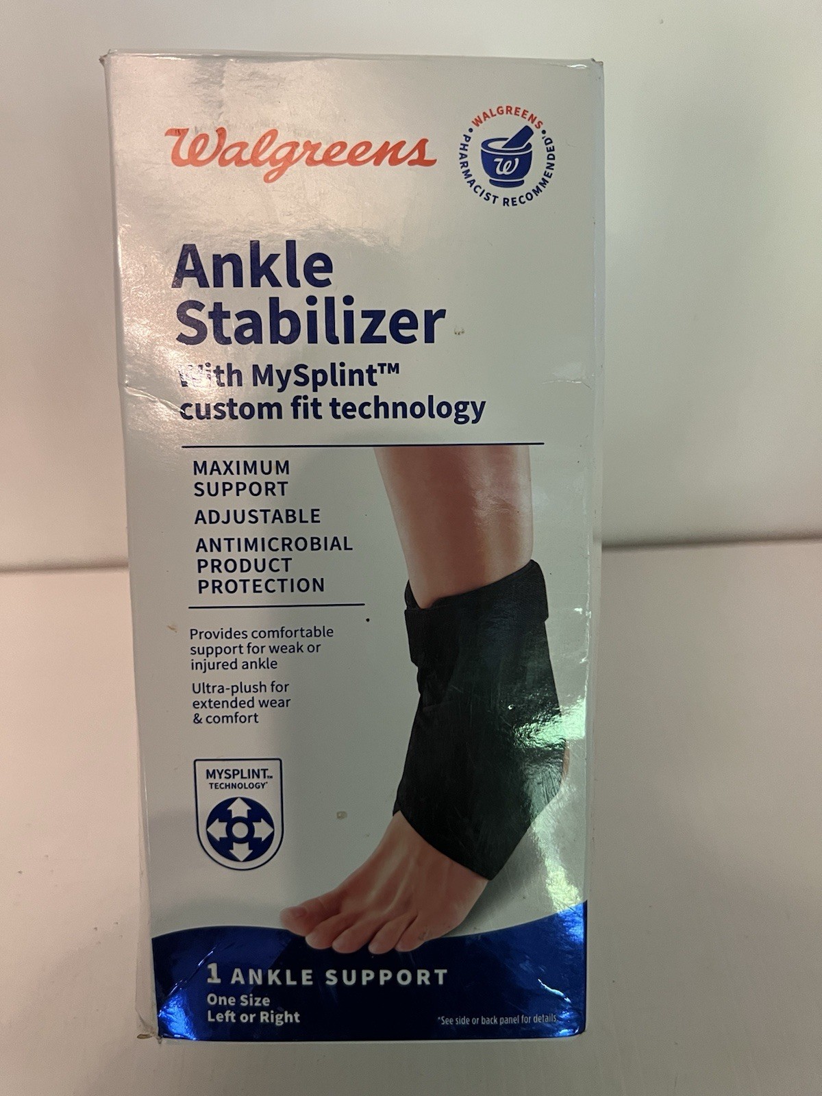 Walgreens~Ankle Stabilizer~Max Support~Adjustable~Ultra Plush~1 Size