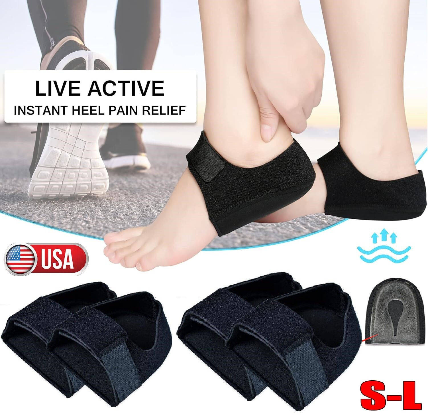 Heel Cushions Protectors Plantar Fasciitis Heel Pads Heel Cushion Pain Relief US
