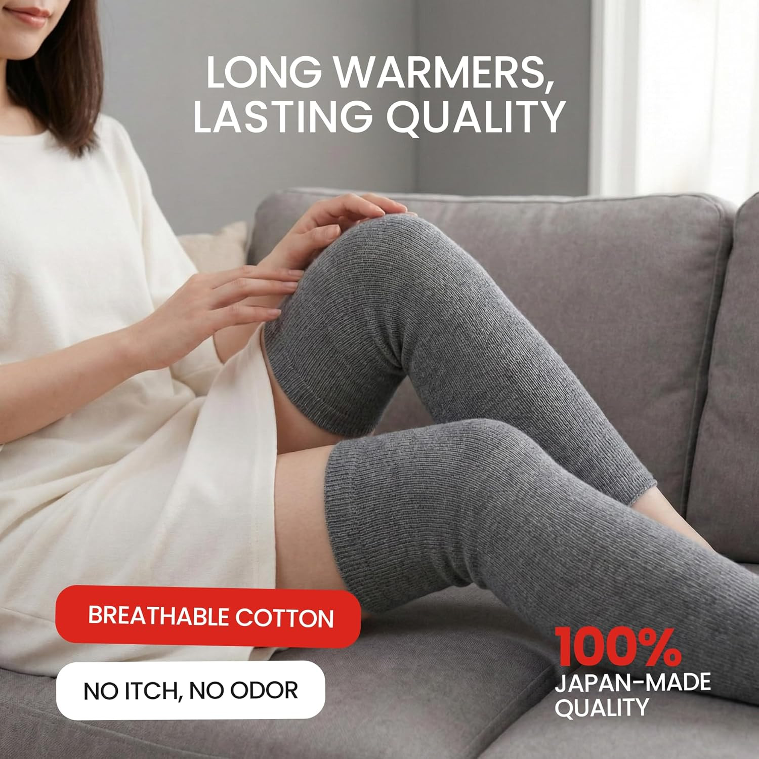 Elastic Cotton Knee Warmers, Long Knee Sleeves for Men and Women – Circulation S