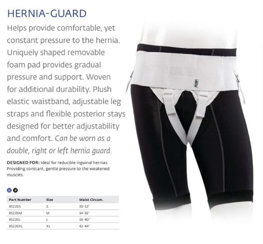 DJO Bell-Horn Deluxe lnguinal Hernia Guard Left, Right or Double Small