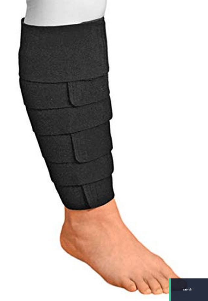 Compression Calf Wrap Adjustable Black X-Large Up to 35cm Breathable