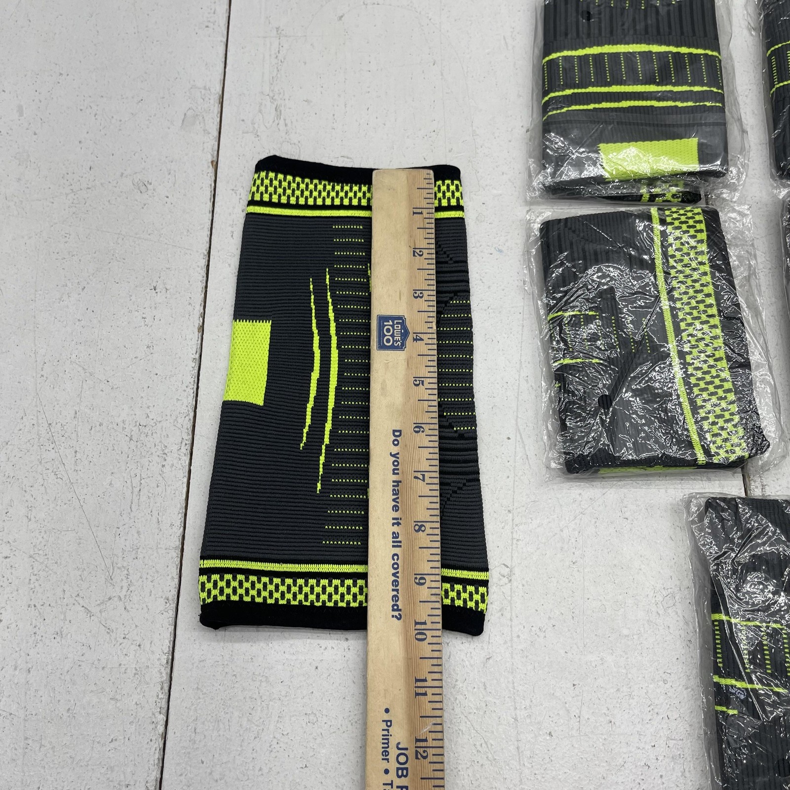 Compression Knee Sleeve One Size Black Neon Green Nylon Support Sports 6 Pack