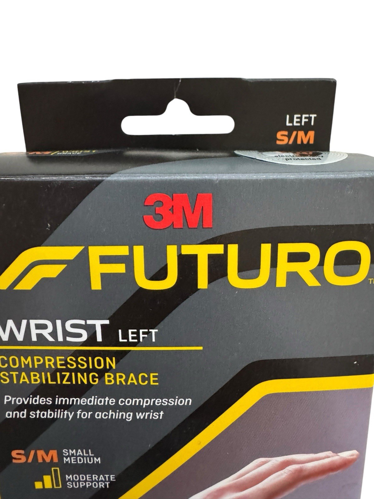 Futuro Wrist Compression Stabilizing Brace Left Hand (Black) Small/Medium
