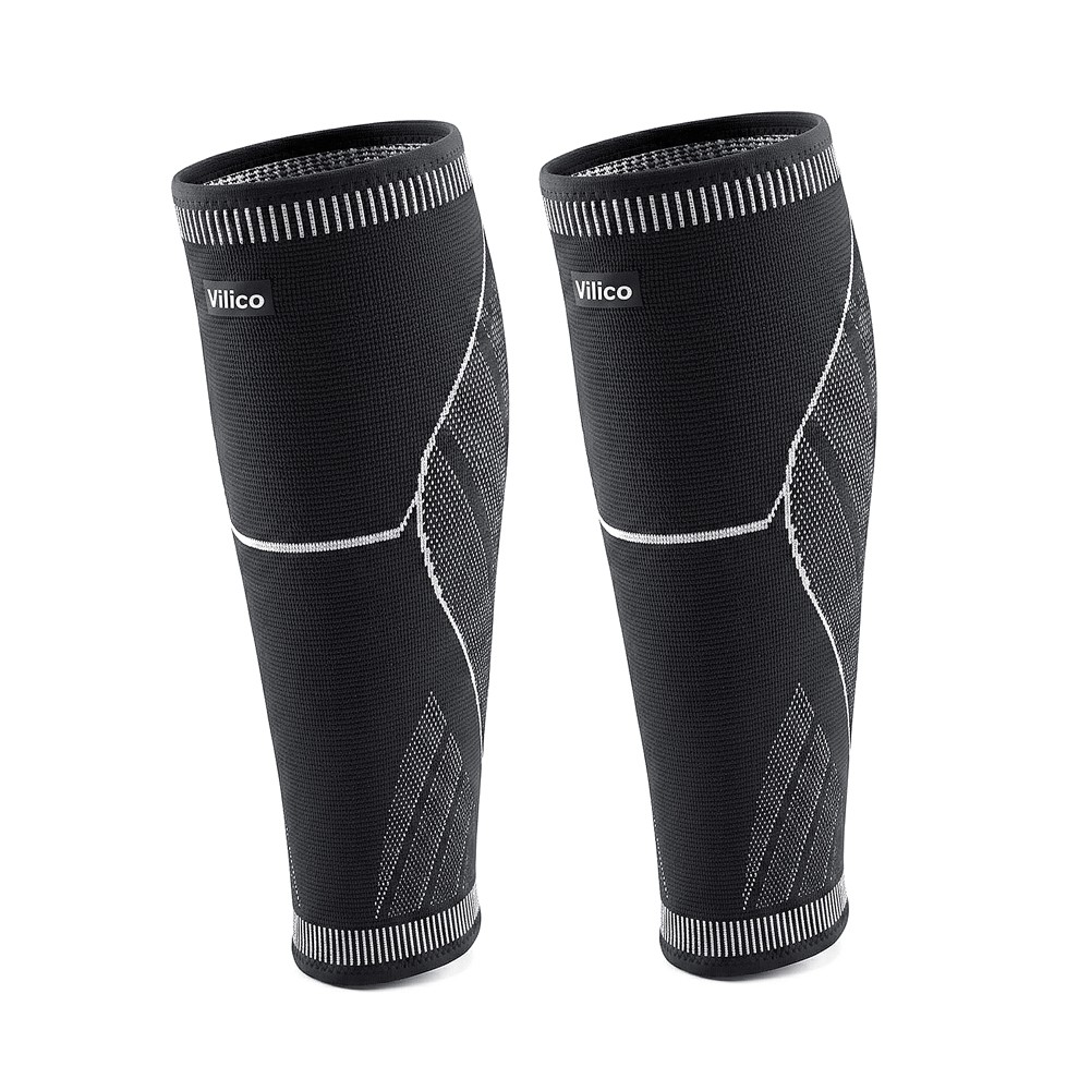 2PCS Running Athletics Compression Sleeves Leg Calf Shin Splints Knee Protection