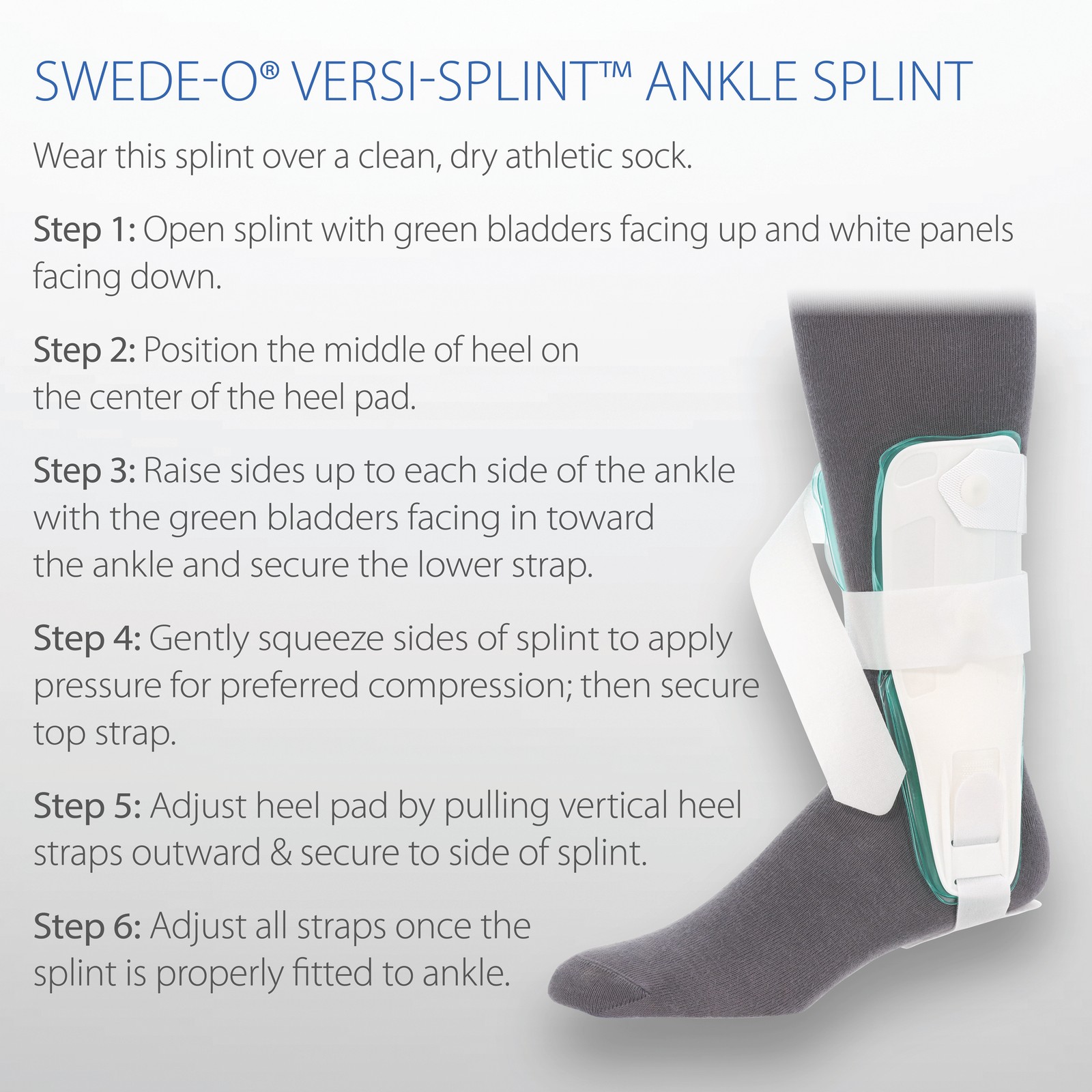 Swede-O Versi-Splint Ankle Splint Stabilization Cold Therapy Air Compression