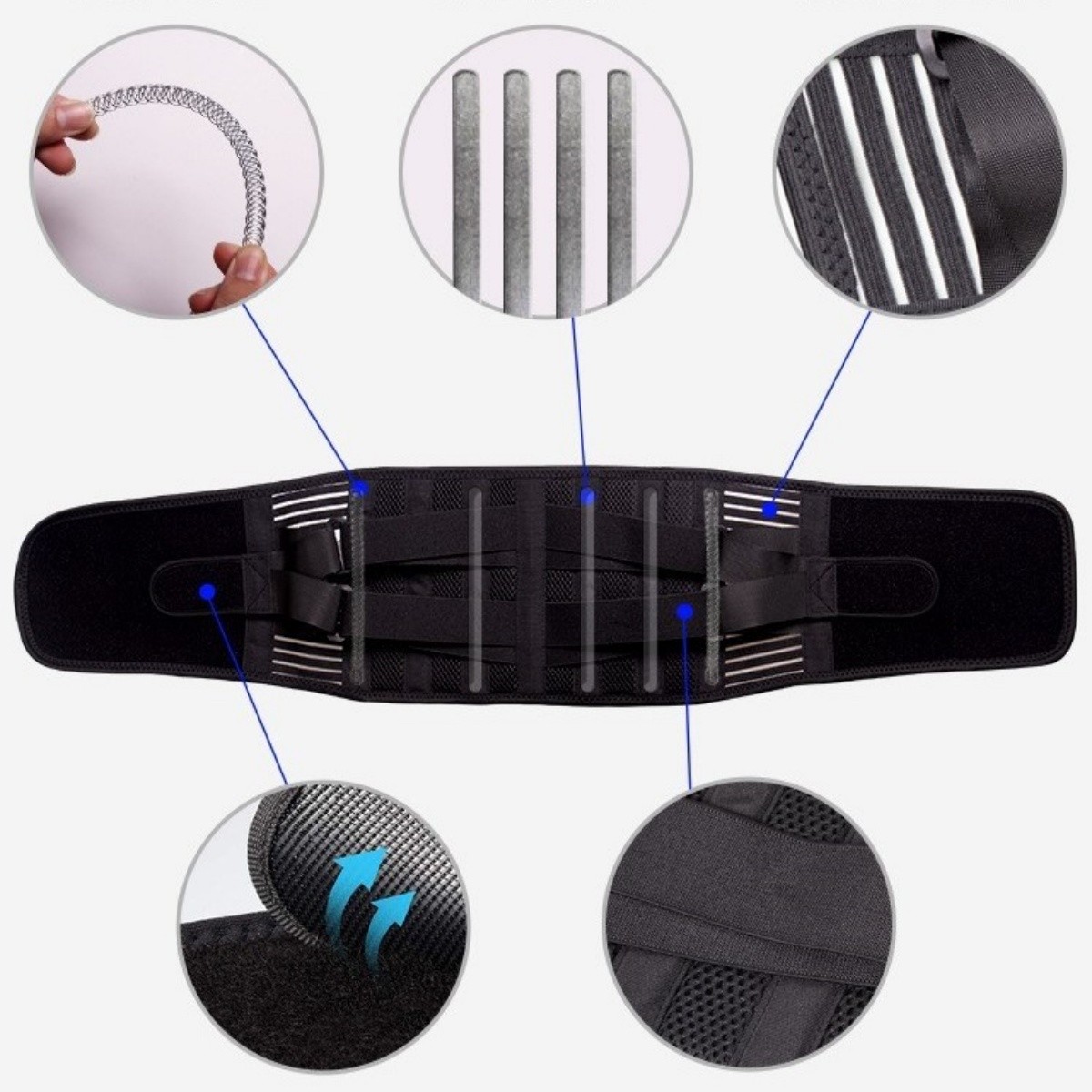 Men Women Adjustable Lower Back Brace Lumbar Support Waist Belt Pain Relief