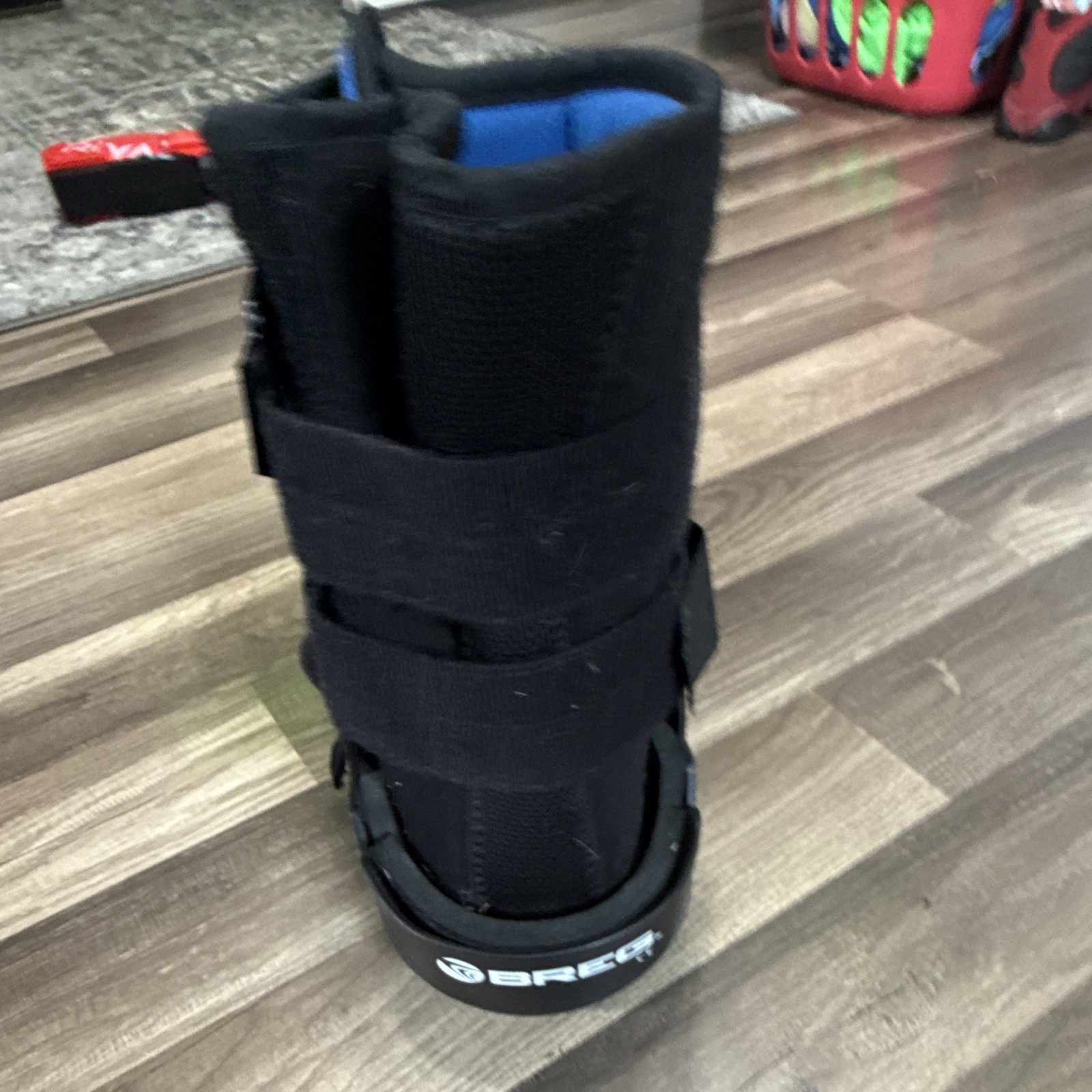Breg Adjustable Orthopedic Walking Boot Brace, Black/Blue, Size L Foot/Ankle