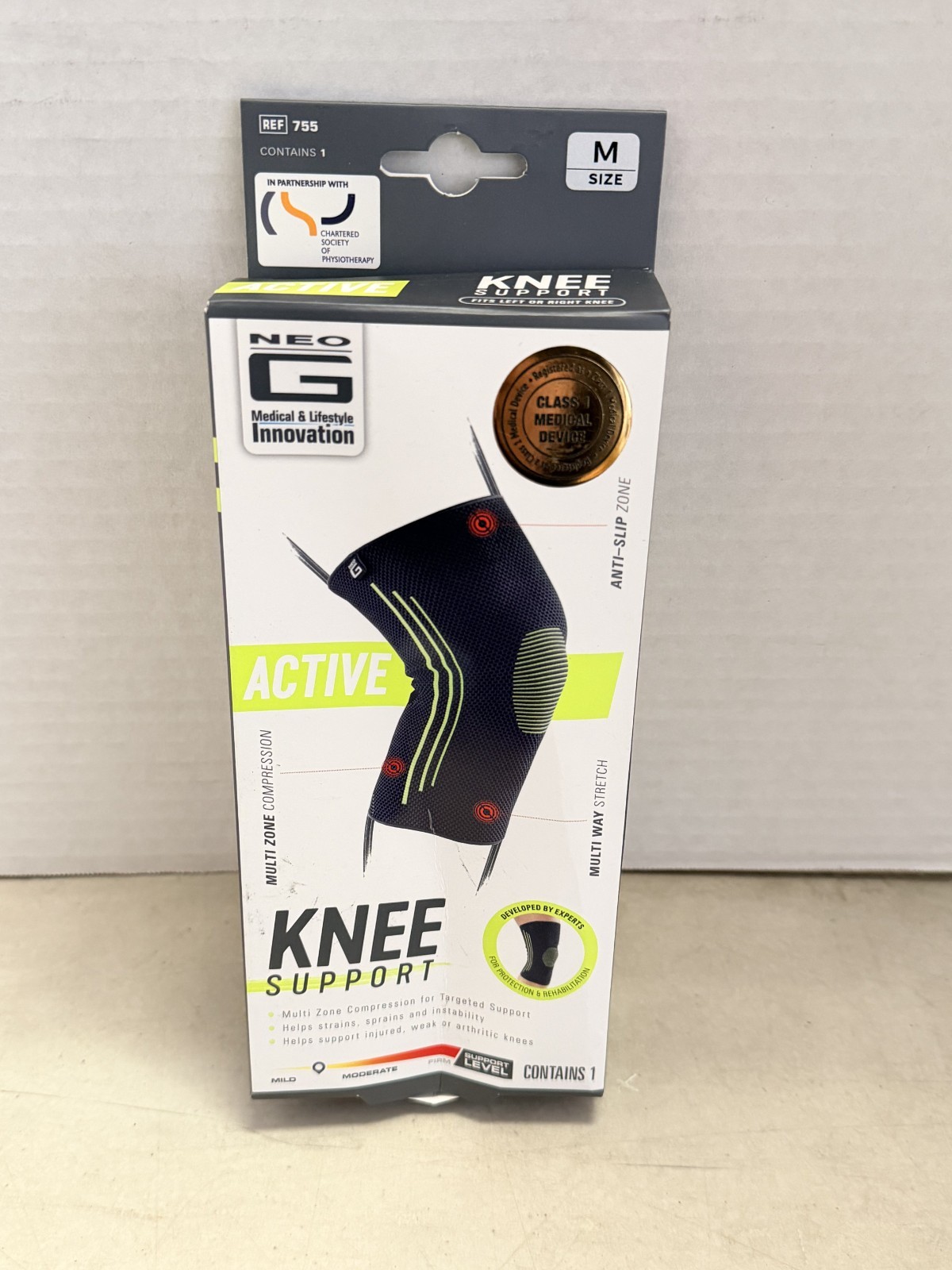 Neo G Active Knee Support Size Medium -Mild Support Level Left Or Right Knee ~