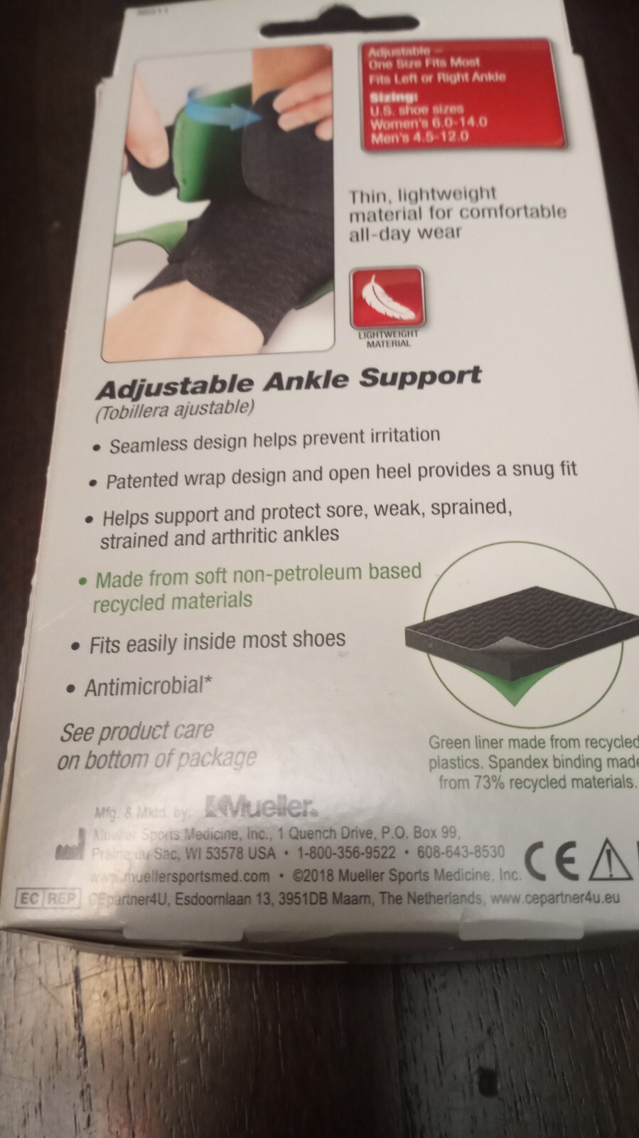 Mueller Ankle Brace Support Adjustable Moderate Support For Sore Arthritis