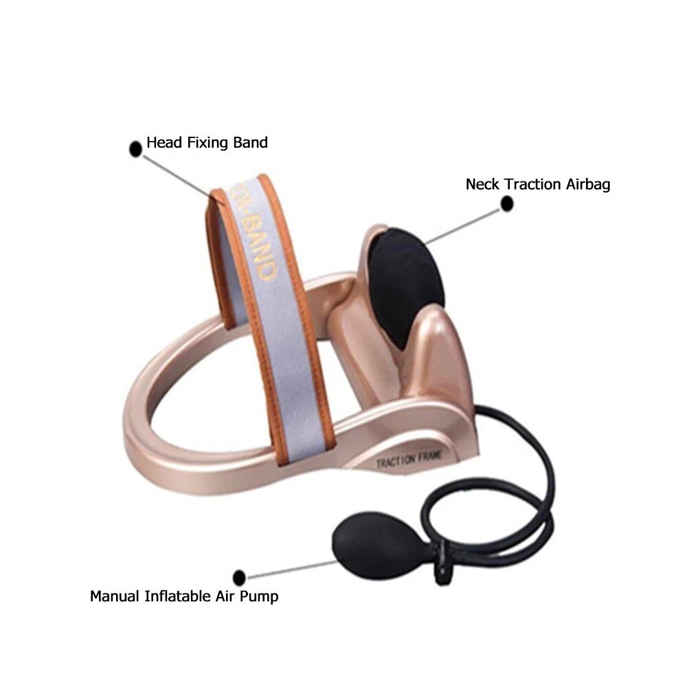 Inflatable Neck Traction Cervical Posture Stretching Device Air Pump Spine Verte