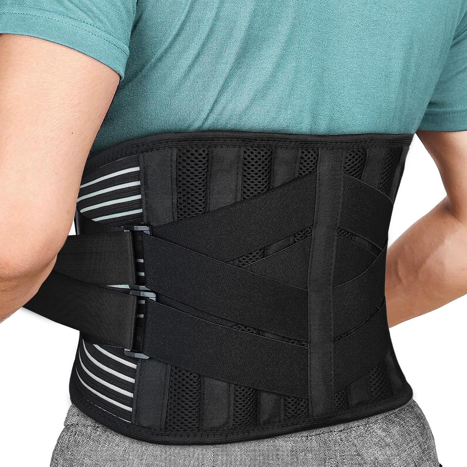 Back Brace for Lower Back Pain Relief, Anti-Skid Lumbar Support Belt with Mesh f