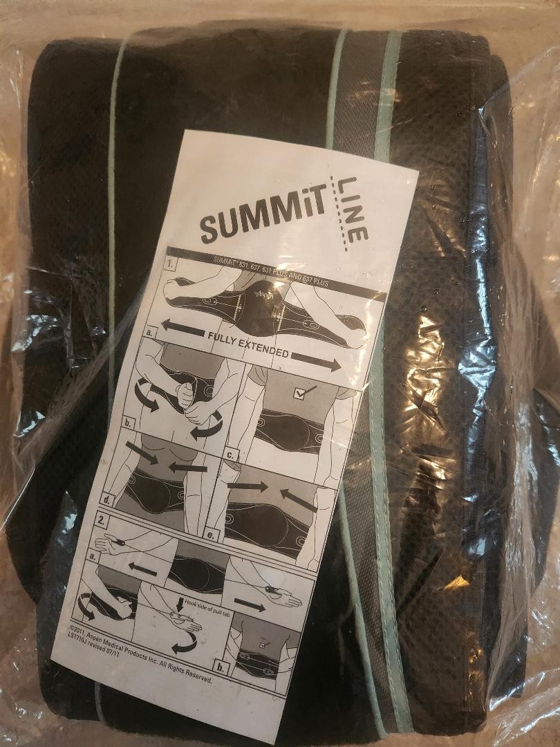 Aspen Back Brace Summit 637 Adjustable Compression Stabilization XL in New Pkg