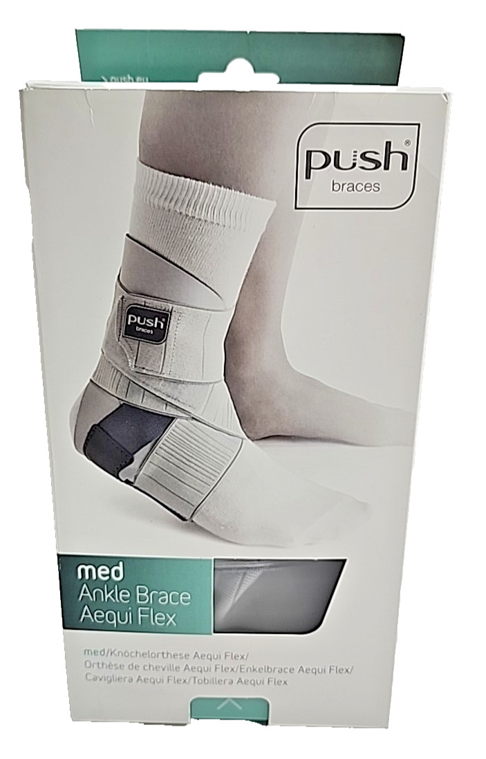 NEW Push Braces med Ankle Brace Aequi Flex Left Size 2 Gray