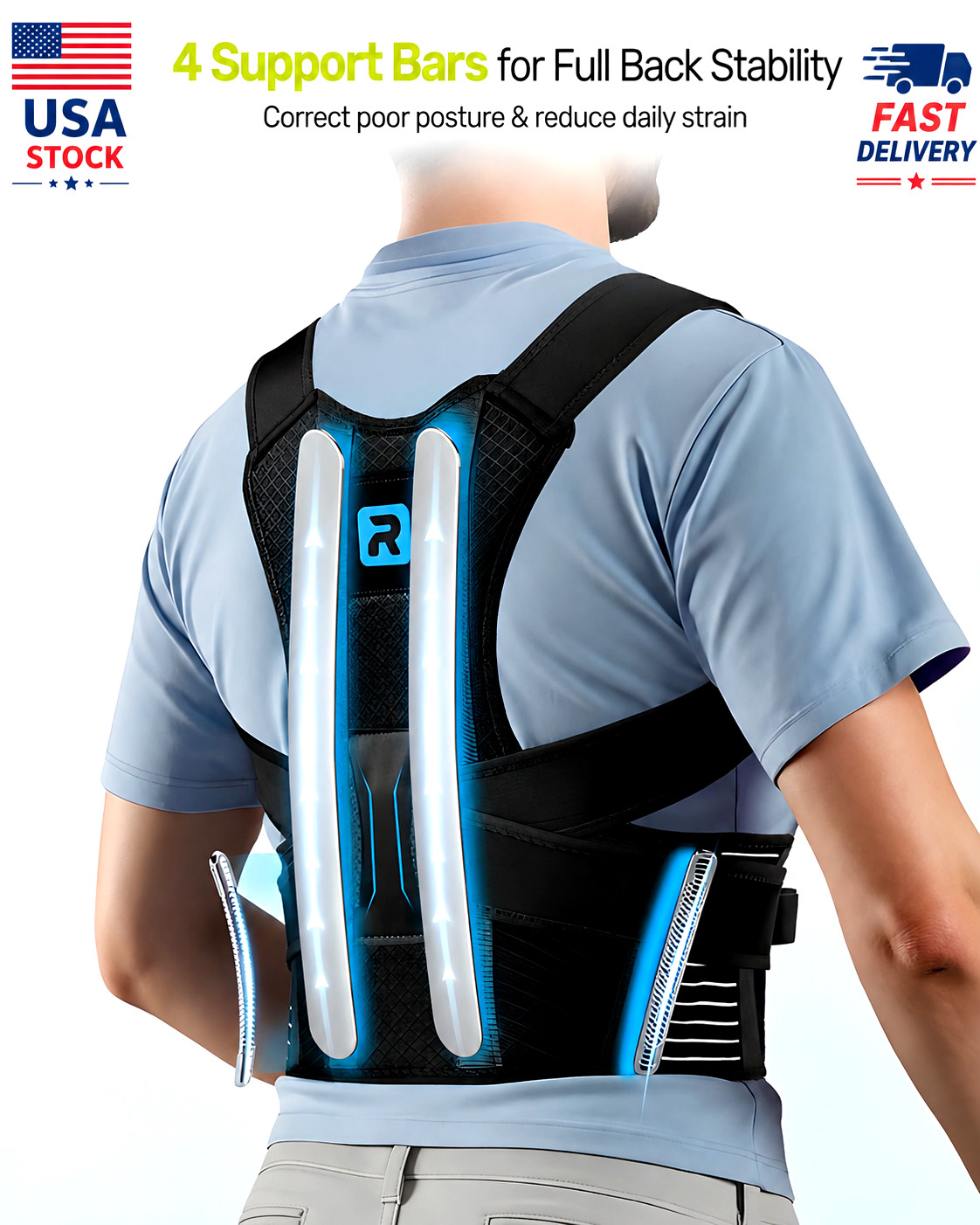 Adjustable Posture Corrector Back Support Brace Shoulder Straightener Women Men