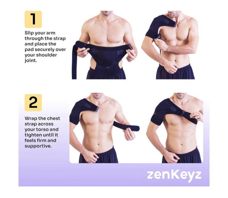 SHOULDER BRACE ROTATOR CUFF PAIN RELIEF SUPPORT ADJUSTABLE BELT SLEEVE SPRAINS