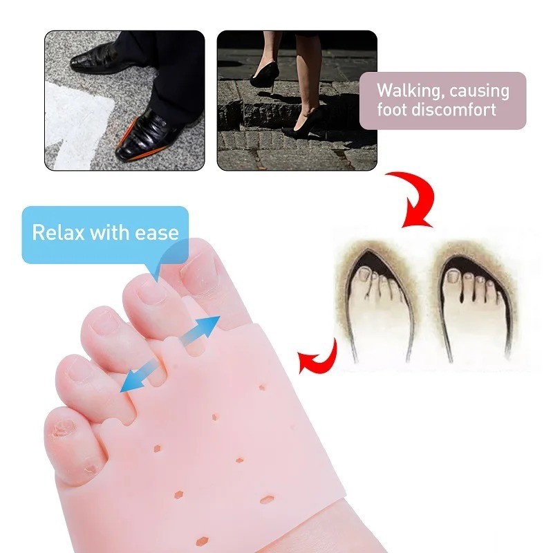 2Pcs Silicone Bunion Toe Corrector Orthotics Straighter Separator Pain Relief